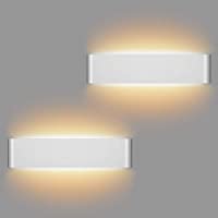 2 Pcs Apliques Interior Pared 12W Moderna Apliques De Pared Blanco Cálido 3000K